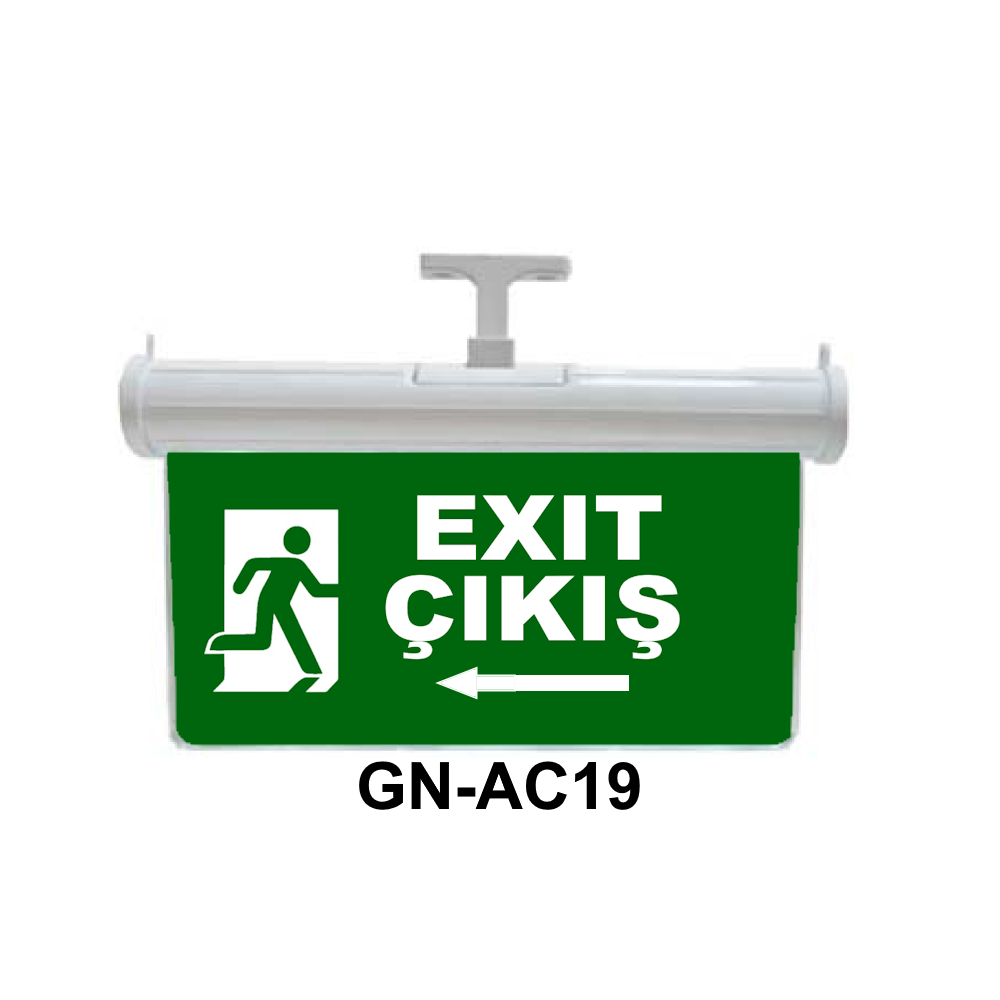 Işıklı Acil Çıkış Levhası (Exit Çıkış Sola Koşan Adam) GN-AC19